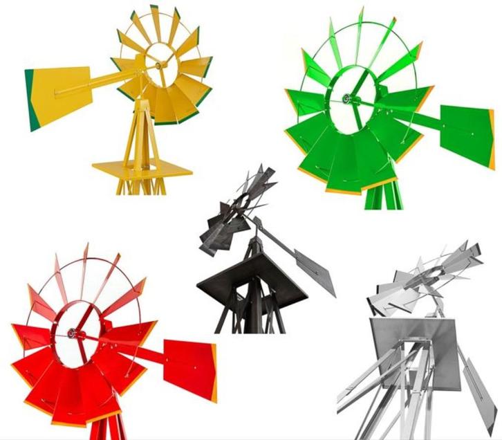 Uniek Grote USA-Design Windmolen Kogelgelagerd! 2.50m RGB, Tuin en Terras, Windwijzers en Windmolens, Nieuw, Ophalen of Verzenden