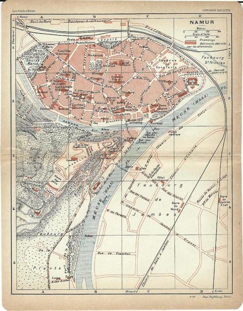 1920 - Plan de Namur, Livres, Atlas & Cartes géographiques, Envoi