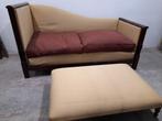 Art deco chaise longue met voetenbank, Huis en Inrichting, Hout, Gebruikt, Eenpersoons, Art deco