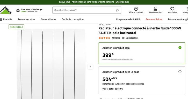 Radiateur électrique connecté à inertie fluide, Bricolage & Construction, Chauffage & Radiateurs, Radiateur, Enlèvement