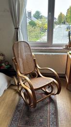 Vintage rotan schommelstoel hout, Antiek en Kunst, Ophalen