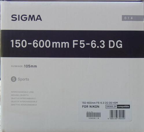 SIGMA 150-600mm f/5-6.3 DG Sportzoom, Audio, Tv en Foto, Foto | Lenzen en Objectieven, Gebruikt, Telelens, Zoom, Ophalen