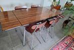 Vintage formica chroom verlengbare eettafel en 4  stoelen, Huis en Inrichting, Zo goed als nieuw, Ophalen