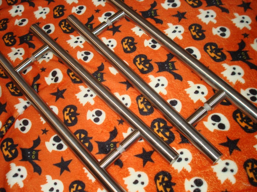 2x set dubbele deurgrepen in RVS ( inox ), Doe-het-zelf en Bouw, Hang- en Sluitwerk, Gebruikt, Klink of Kruk, Inox, Ophalen of Verzenden