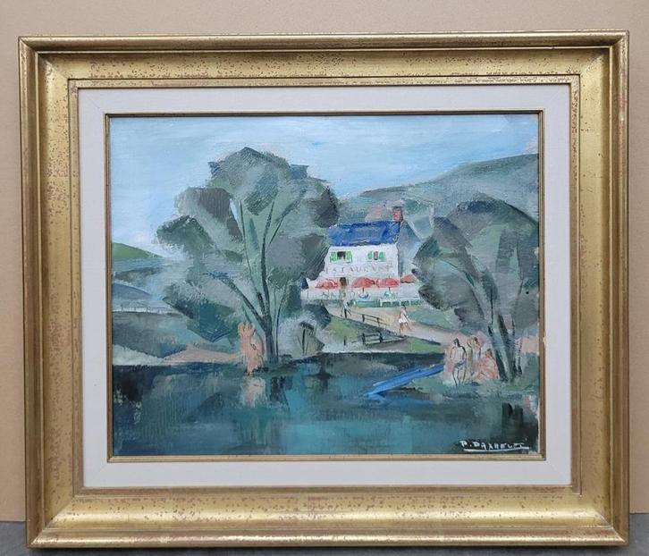 Paul DAXHELET, baadsters in Méry, Antiek en Kunst, Kunst | Schilderijen | Klassiek, Ophalen of Verzenden