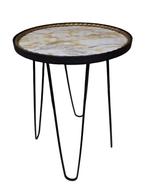 vintage bijzettafeltje met Faux Marmer tablet, Antiek en Kunst, Ophalen