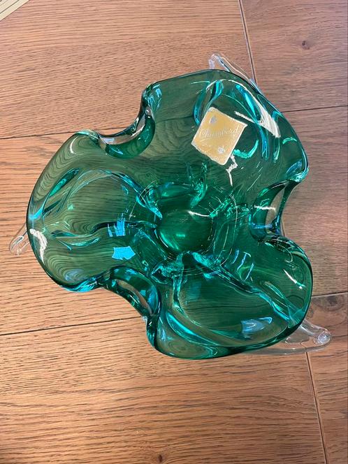 Chambord Emerald Murano glazen kom | Fratelli Toso, Antiek en Kunst, Antiek | Vazen, Ophalen of Verzenden
