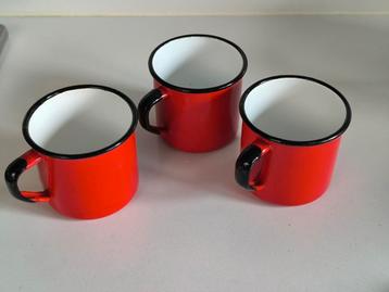3 nieuwe emaille bekers, Antiek en Kunst, Ophalen of Verzenden