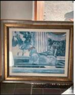 Gravure/peinture avec des lévriers, Enlèvement