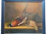 Schilderij : Fazanten op tafel, Antiek en Kunst, Ophalen