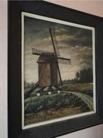 Schilderij Schietsjampetter molen Wannegem-Lede olieverf ., Antiek en Kunst, Ophalen