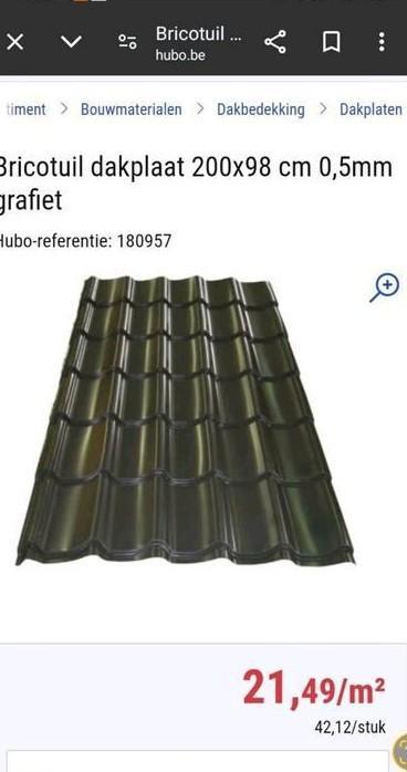 23 dakplaten 200X98cm PRIJS PER STUK!!, Doe-het-zelf en Bouw, Dakpannen en Dakbedekking, Gebruikt, Grijs, Ophalen