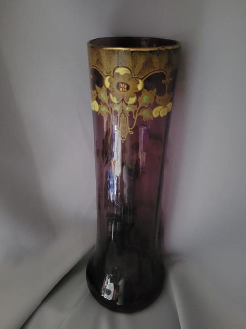 Vase Legras non signé tube en verre rosé, Antiquités & Art, Antiquités | Verre & Cristal, Enlèvement