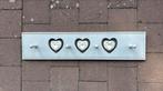 Kapstokje grijs met witte geëmailleerde hartjes, Ophalen, Zo goed als nieuw, Kapstokje