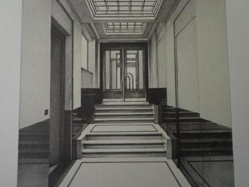 lithographie Escalier d'une maison Art Déco
