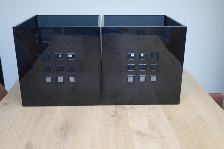 2 zwarte stevige bakken voor kallax-kast Ikea of andere, Huis en Inrichting, Woonaccessoires | Overige, Zo goed als nieuw, Ophalen