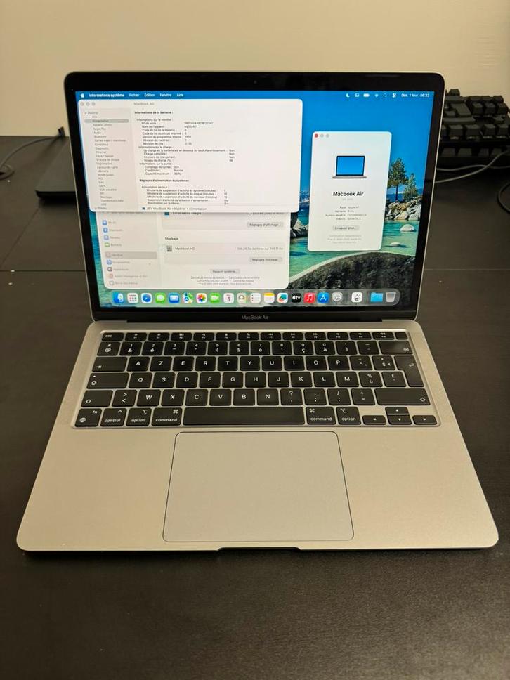MacBook Air M1, Informatique & Logiciels, Apple Macbooks, Comme neuf, MacBook, 13 pouces, Azerty, Enlèvement ou Envoi