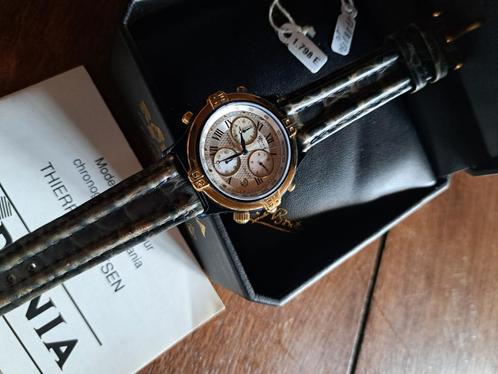 KRONO THIERRY BOUTSEN NIEUWE 18-KARAATS GEELGOUDEN BEZEL +EC, Handtassen en Accessoires, Sporthorloges, Nieuw, Wit, Conditie, Waterdicht