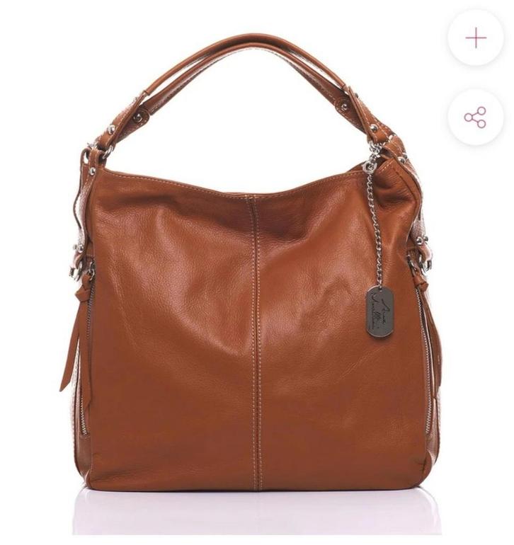 Hand/schoudertas van Anna Morellini in 100% italiaans leer, Handtassen en Accessoires, Tassen | Damestassen, Nieuw, Bruin, Ophalen of Verzenden