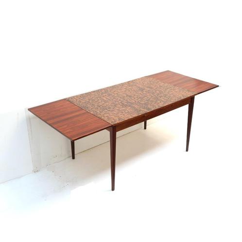 Unieke vintage uitschuifbare eettafel jaren '60 '70 design, Huis en Inrichting, Tafelkleden, Verzenden