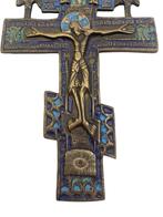 Icône-croix russe en bronze émaillé – XIXᵉ siècle, Enlèvement ou Envoi