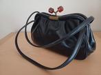 Sac à main en cuir vintage, Enlèvement ou Envoi, Utilisé, Noir, Sac à main