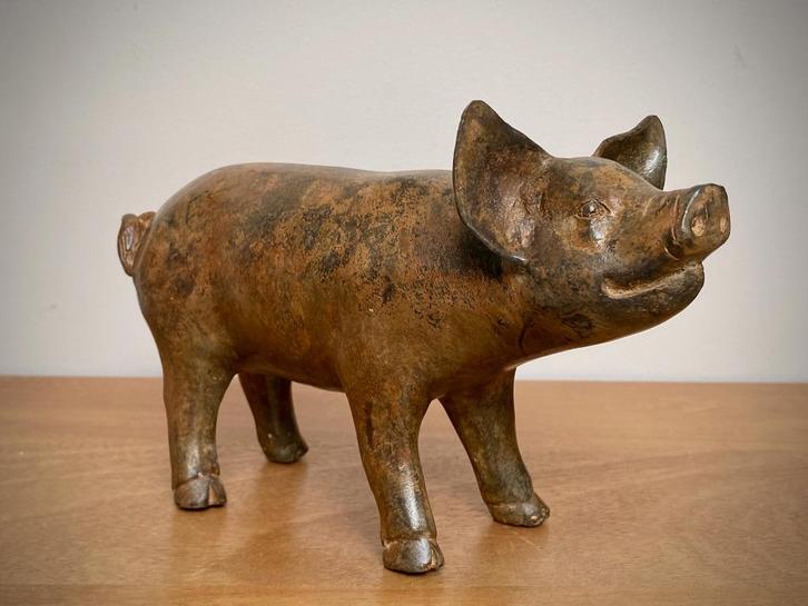 Art Deco 1940 bronzen varkensstempel gesigneerd Chenet, Antiek en Kunst, Antiek | Brons en Koper, Brons, Ophalen of Verzenden