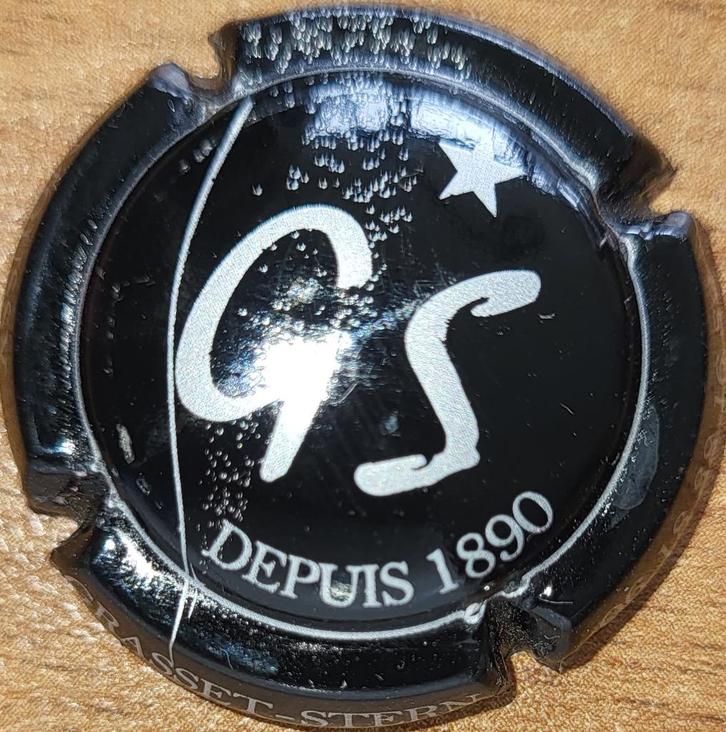 Champagnecapsule GRASSET-STERN zwart & zilver nr 05, Verzamelen, Wijnen, Nieuw, Champagne, Frankrijk, Ophalen of Verzenden