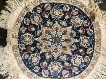 Tapis - nappe - Naïn - Tapis oriental - noué à la main, Enlèvement ou Envoi, Comme neuf, Bleu, Rond