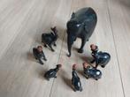 Set houten olifanten 7 stuks in totaal - uit congo, Antiek en Kunst, Ophalen of Verzenden
