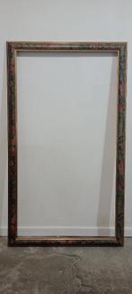 Beau cadre rectangulaire doré,motif floral,83x142/70x130,c17, Enlèvement, Utilisé, Bois