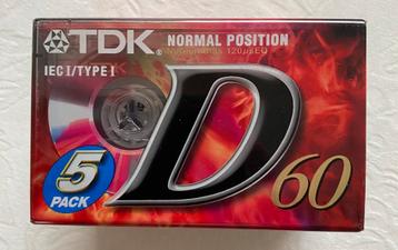 TDK muziekcassettes 60 minuten 5-pack beschikbaar voor biedingen