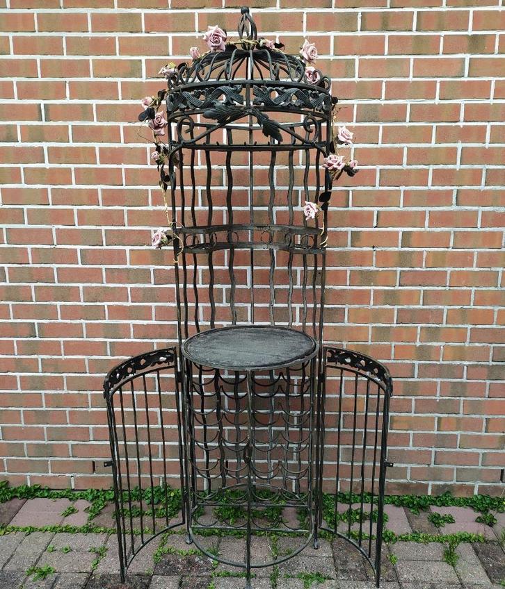 wijnbar zwaar smeedijzer wijnrek smeedwerk, Huis en Inrichting, Woonaccessoires | Wijnrekken, Gebruikt, 75 cm of meer, Metaal