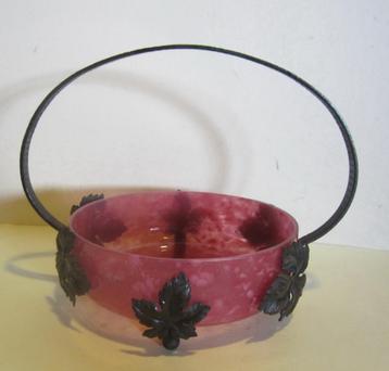 Coupe à fruits Lorraine ancienne, pâte de verre vers 1920, Envoi