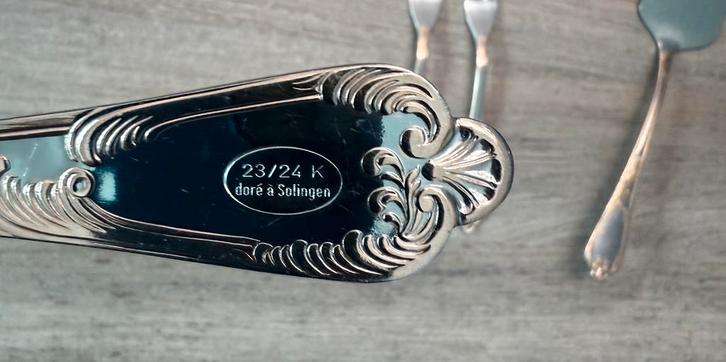 23-24-karaats verguld serviesbestek, Antiek en Kunst, Antiek | Zilver en Goud, Goud, Ophalen of Verzenden