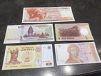 Wereldwijd lot 5 verschillende bankbiljetten FDC, Postzegels en Munten, Ophalen of Verzenden, Bankbiljetten