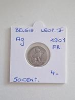 Belgie 50 cent. 1901 frans AG ., Ophalen of Verzenden