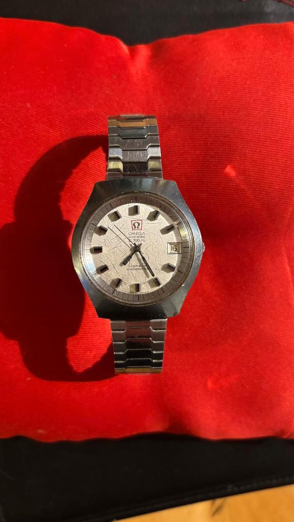 Omega Genève Electronic f300 Hz Chronometer, Handtassen en Accessoires, Horloges | Heren, Gebruikt, Polshorloge, Omega, Staal