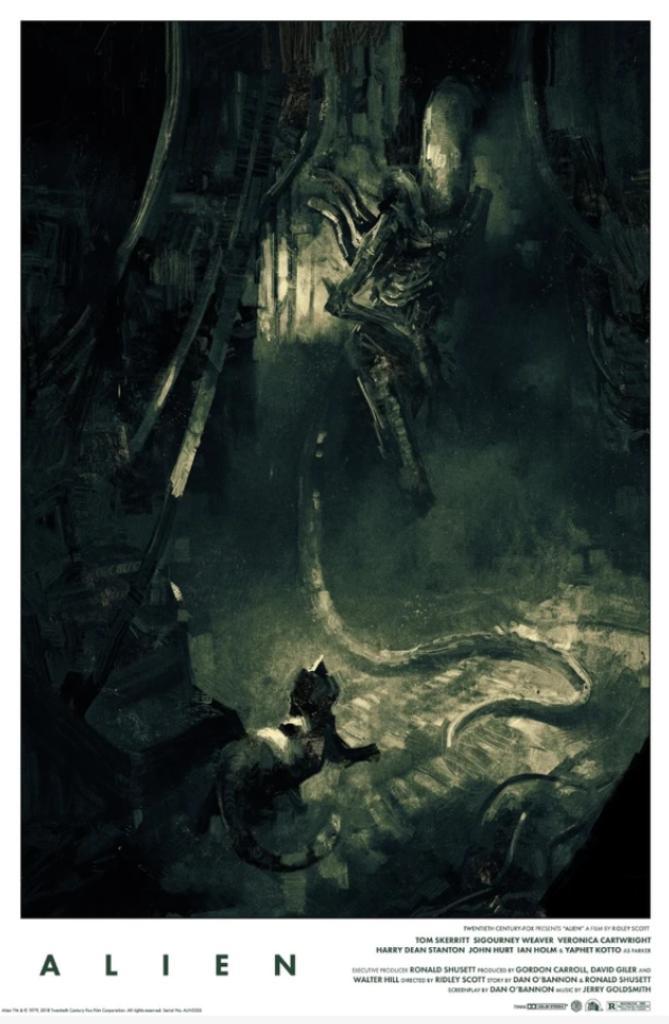 Alien Art Print Karl Fitzgerald No Sideshow Prime 1 Predator, Collections, Posters & Affiches, Comme neuf, Enlèvement