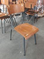 10 school stoelen kantine refter vintage retro partij horeca, Ophalen of Verzenden, Metaal, Zo goed als nieuw