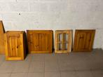 Grenen keukenkast deurtjes, Huis en Inrichting, Kasten | Dressoirs, Ophalen, Gebruikt, Glas