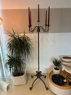 Grote vintage smeedijzeren vloerkandelaar – 5 armen – 136 cm, 75 cm ou plus, Brun, Enlèvement, Utilisé
