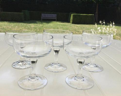 Set van 5 Kristallen Champagnecoupes   Set/5€, Antiek en Kunst, Antiek | Glaswerk en Kristal, Ophalen