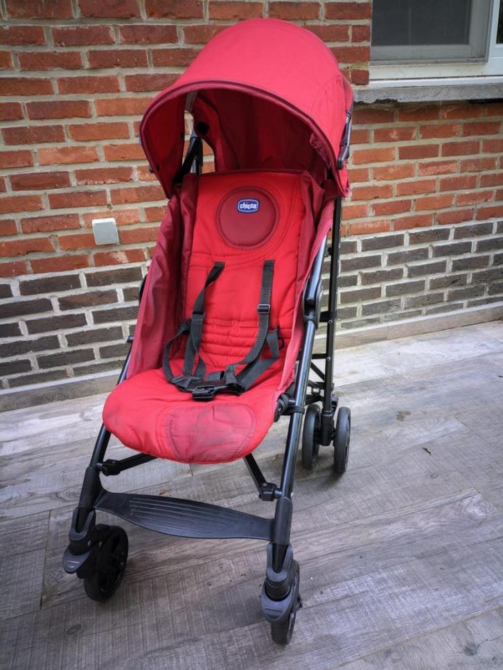 Buggy - Chicco Liteway (Rood), Kinderen en Baby's, Buggy's, Gebruikt, Overige merken, Regenhoes, Zonnekap, Ophalen