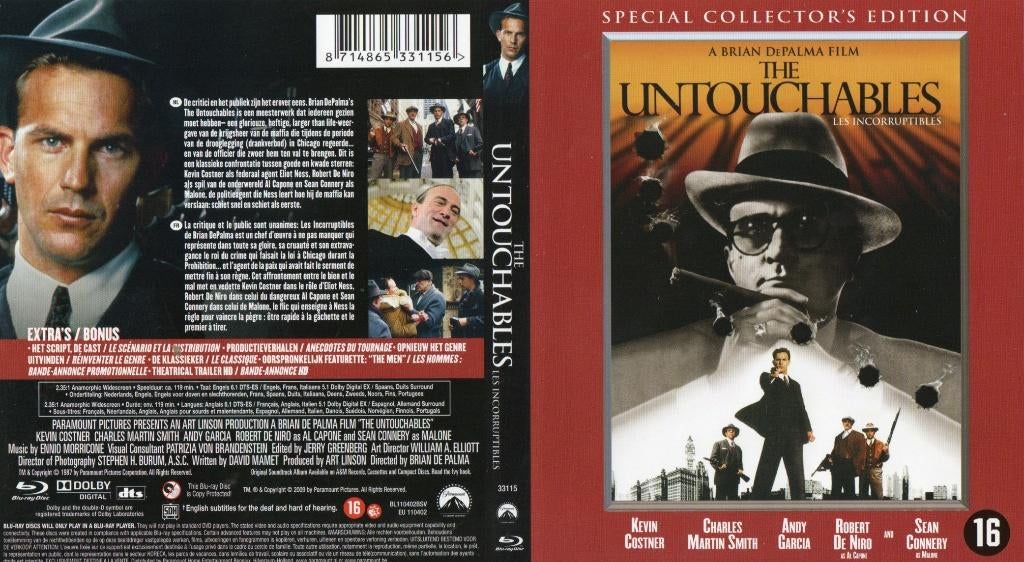 les incorruptibles (blu-ray) neuf, CD & DVD, Blu-ray, Comme neuf, Thrillers et Policier, Enlèvement ou Envoi