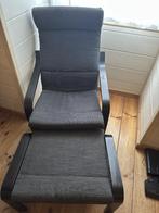 Ikea POÄNG fauteuil  met poef, Huis en Inrichting, Ophalen, Gebruikt, 50 tot 75 cm, Hout