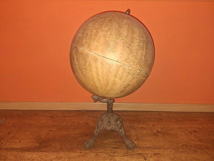 Grote 19e eeuwse wereldbol / globe Taride, Maison & Meubles, Accessoires pour la Maison | Globes, Utilisé, Enlèvement
