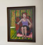 Origineel schilderij met nieuwe kader – 91 x 69 cm, Enlèvement