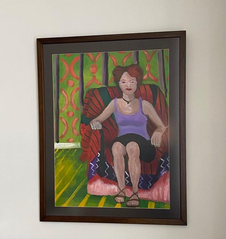 Origineel schilderij met nieuwe kader – 91 x 69 cm, Antiek en Kunst, Kunst | Schilderijen | Modern, Ophalen