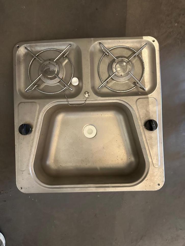 Combiné évier et deux foyer de cuisson gaz (jamais utilisé), Elektronische apparatuur, Kookplaten, Zo goed als nieuw, Inbouw, Gas